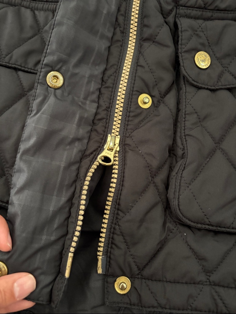 Barbour Black Quilted Hooded Puffer Jacket - Picture 9 of 9